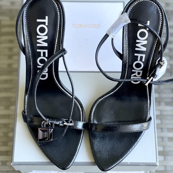 Tom Ford Black Coated Denim Padlock 